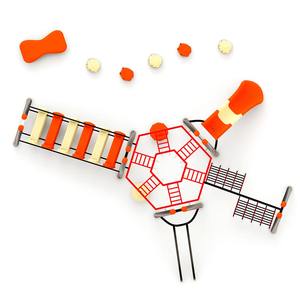 Sistema de parque de aventura Multiactividad: pared de escalada + Kit de curso de cuerda, instalación de entrenamiento al aire libre de servicio pesado para adultos/niños - Product Image 5