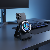 Kipas Pendingin Ponsel Magnetik Portabel, Dudukan Radiator Ponsel, Penyangga Meja dengan Layar Temperatur untuk Gaming
