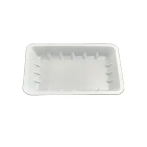 塑料托盘定制食品储存水产食品质量白色食品容器纸浆成型19.5*13.5*2/cm接受CN;GUA Junbao