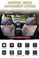 Layar IPS 4K 13,3 inci, Pemutar Hiburan Kursi Belakang Pintar 8 Core, Tablet Multifungsi Layar Sentuh, Monitor Sandaran Kepala Mobil Android