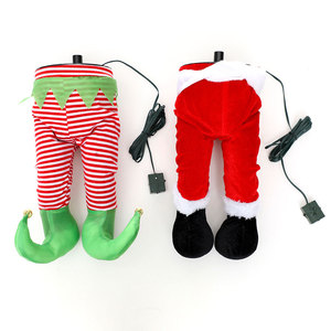 Elfos de Navidad pierna árbol colgante balanceo elfos pierna árbol de Navidad Topper guirnalda eléctrica felpa pierna árbol de Navidad fiesta decoración del hogar - Product Image 5