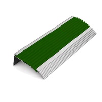 Profilé de nez de marche antidérapant en alliage d'aluminium avec insert en PVC pour la sécurité des escaliers des écoles et des centres commerciaux, vente en gros