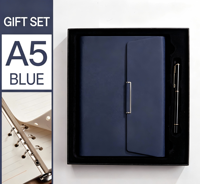 Agenda élégant en cuir personnalisé A5 avec stylo, coffret cadeau d'entreprise haut de gamme, ensemble de papeterie