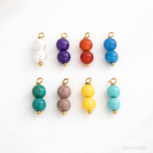 เครื่องประดับลูกปัดสไตล์โบฮีเมียน |   จี้หินธรรมชาติทำมือ |   ห่วงสแตนเลสเคลือบ PVD 18K |   กันน้ำ ป้องกันการแพ้ และไม่หมองคล้ำ - Product Image 2