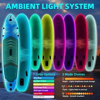 Planche à pagaie gonflable lumineuse, planche de surf LED qui brille dans le noir, portable et pliable, pour les sports nautiques nocturnes sur le lac