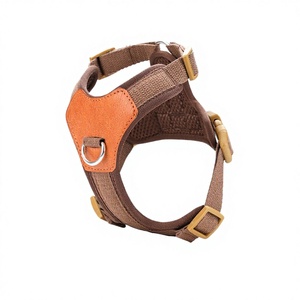 Laisse pour chien vintage en polyester uni, respirante, rembourrée en maille, avec fermeture à bouton, pour petits chiens, harnais de poitrine pour animaux de compagnie - Vente en gros - Product Image 3