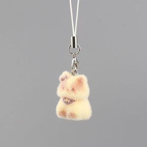 Llavero Colgante de Gato de Resina con Flocado Suave, Muñeco 3D de Dibujos Animados, Lindo Animal de Estimação, Correa para Teléfono Móvil, Adorno para Bolso, Juguetes - Product Image 4