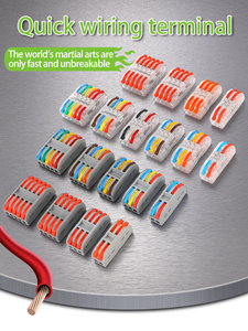 Conector de Cable de Alimentación Eléctrico PCT-222 Doble de <span class=keywords><strong>2</strong></span> Pines de Conexión Rápida, <span class=keywords><strong>2</strong></span> Entradas y <span class=keywords><strong>2</strong></span> Salidas, Carcasa Transparente - Product Image 5