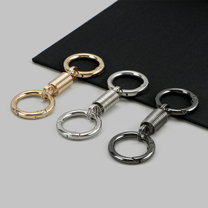 Zinc Alloy Spring Double <b>Ring</b> Keychain 73mm Car Key Accessory Simple Metal <b>Keyring</b> Pendant - Product Image 2