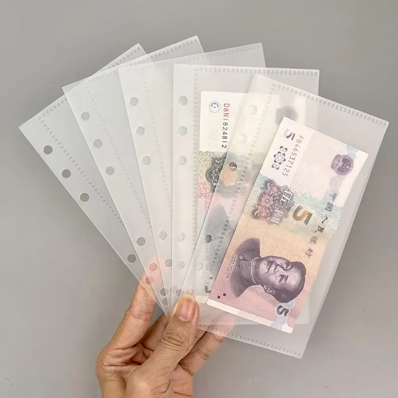 사용자 정의 돈 봉투 투명 젖빛 현금 포켓 Pp 지갑 포켓 현금 예산 봉투 시스템 예산 시트 주최자