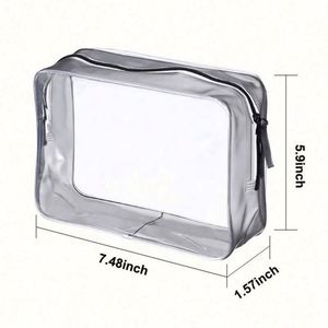 Wholesale Custom Logo Fashion Design Printed <b>Clear</b> Waterproof Travel PVC Makeup <b>Bag</b> Cosmetic <b>Bag</b> - Product Image 6