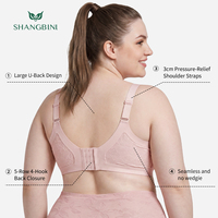 SHANGBINI Soutien-gorge sans couture en jacquard floral, sans armatures, effet liftant, soutien-gorge bralette pour poitrines généreuses, soutien complet, L-5XL