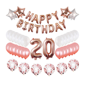 Actory-Juego de globos de feliz cumpleaños, de feliz cumpleaños decoración de fiesta, letras y números, película de aluminio de látex - Product Image 5