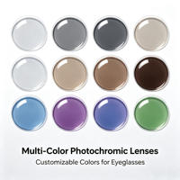 Verres de lunettes photochromiques asphériques monofocaux en résine transparente Pioneer, à deux couches HMC, diamètre 65 mm, protection oculaire, vente en gros