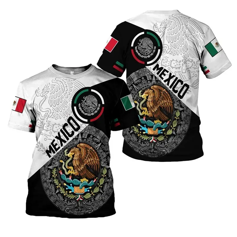 Mexico Nationale Vlag Print T-Shirt Mexican Haan Patroon Sport Fitness Run T-Shirt Drop Shipping Producten 2023 Low Moq Tee