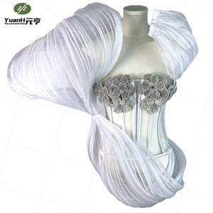 Tela <span class=keywords><strong>de</strong></span> Organza con Pliegues en Espiral 3D, Tela <span class=keywords><strong>de</strong></span> Encaje con Pliegues <span class=keywords><strong>de</strong></span> Acordeón <span class=keywords><strong>para</strong></span> Vestidos <span class=keywords><strong>de</strong></span> <span class=keywords><strong>Novia</strong></span> DIY - Product Image 2