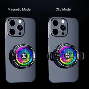 พัดลมระบายความร้อนแบบแม่เหล็กสำหรับโทรศัพท์มือถือ พร้อมไฟ RGB แสดงอุณหภูมิ สำหรับเล่นเกมและไลฟ์สด - Product Image 3