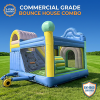 Château gonflable commercial de qualité supérieure, combo pastel, château gonflable macaron avec toboggan, location de luxe pour fêtes d'enfants, souffleur EN14960 3 ans