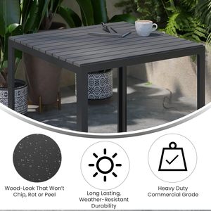 Modern Durable Outdoor <b>Aluminum</b> Frame Glass Dining <b>Table</b> for Hotel Villa & Park Use Patio Furniture - Product Image 4