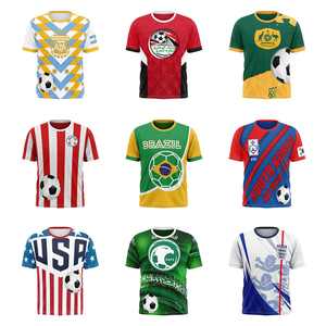Wholesale Thermal Transfer Printed Breathable Quick Dry Eco-Friendly Soccer Jersey Custom Logo World Football T-<b>Shirt</b> for Team - Product Image 1