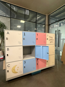 ตู้เก็บของเหล็กแบบกำหนดเองจากโรงงาน 12 ประตู สำหรับใส่กระเป๋านักเรียน ตู้ล็อกเกอร์โลหะสำหรับโรงเรียน ตู้โลหะสำนักงาน ครึ่งสูง สำหรับโฮมออฟฟิศ - Product Image 6