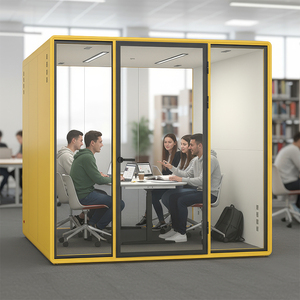 Cabine de travail de bureau personnalisée pour 6 personnes, cabine de réunion insonorisée, cabine de téléphone préfabriquée, cabine de bureau modulaire - Product Image 4