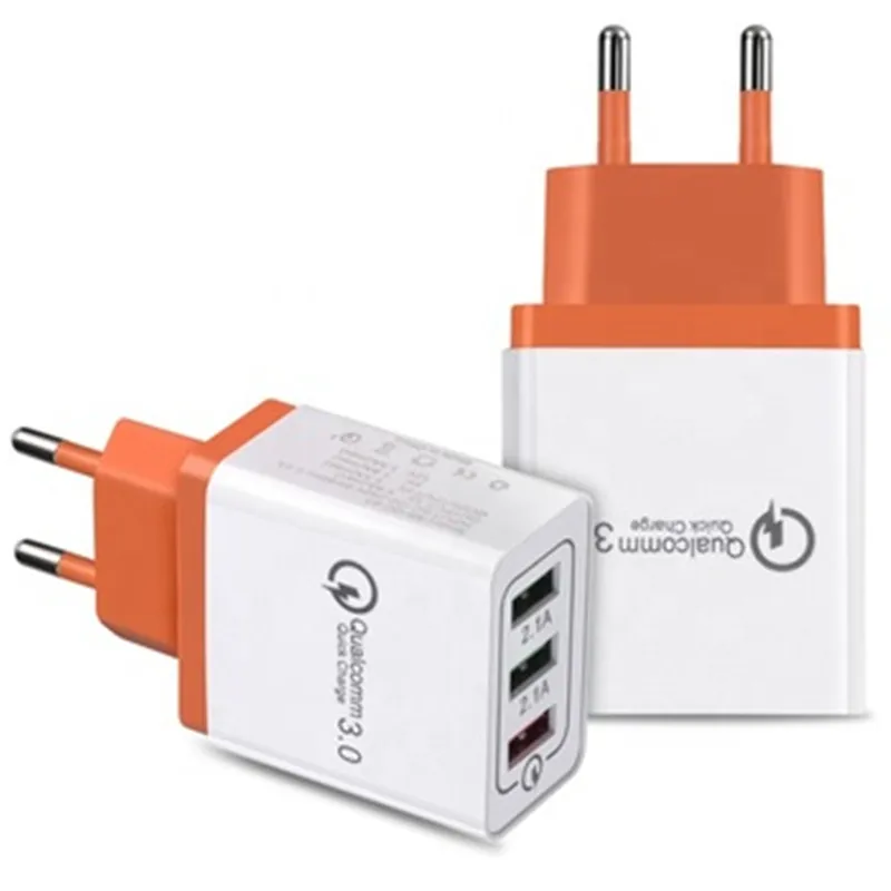 OEM 3 порта QC3.0 быстрое USB-зарядное устройство для телефона с вилкой для ЕС, США, Великобритании, дорожное зарядное устройство для iPhone, Android, настенное зарядное устройство для Huawei