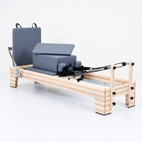 Reformer de Pilates en chêne rouge massif et en érable, équipement de Pilates en bois commercial, machine de fitness professionnelle pour studio