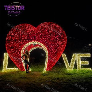 Customized <b>LED</b> Heart Archway Motif Light Outdoor Landscape Decoration for Commercial Events - Product Image 4