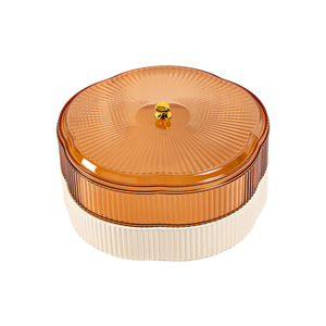 Fruit Plate Round With Lid Airtight Storage Container For Home Party Snacks Dried Fruit Candy Box Coffee Table Use - Product Image 5