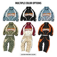 Ensemble survêtement homme coupe-vent zippé en nylon, patchwork color block, réfléchissant 3M, pour sportswear, fabriqué sur mesure
