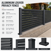 Panneaux de clôture en aluminium sur mesure à lames horizontales 6063-T5 thermolaqués pour jardin et chantier, garantie 10 ans