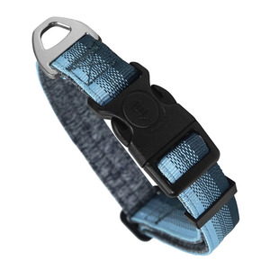 Gradient Blue <b>Dog</b> <b>Collar</b> And Leash Set Metal A Ring Soft Padded Liner Adjustable <b>Collar</b> Outdoor Walking <b>Custom</b> - Product Image 1