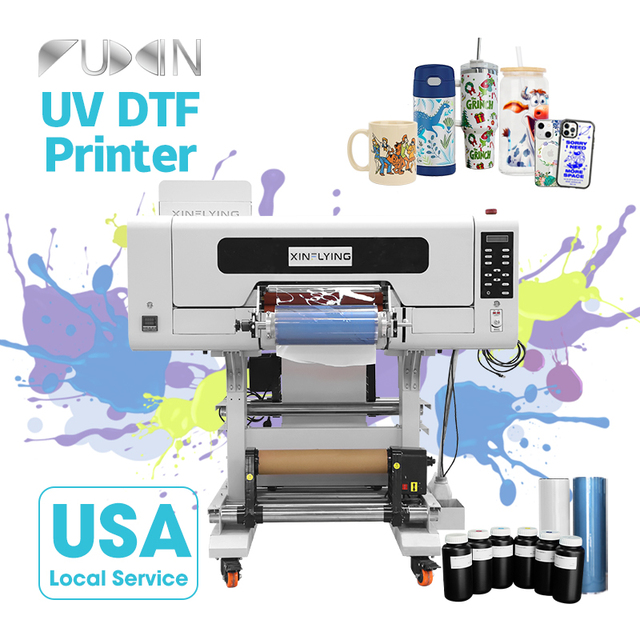 Multifunctional 3Heads UV DTF Printer 30 CM I1600 A3 Small UV DTF Printer for Glass