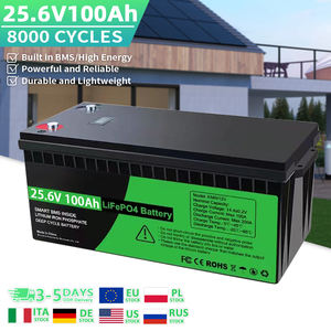 充電式Lifepo4バッテリーパック25.6V/24V 100Ahリチウム鉄リン酸太陽エネルギー貯蔵さまざまな容量100ah 150ah - Product Image 1