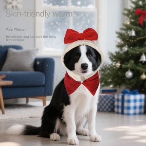 MSYO جديد عيد الميلاد القوس الصلبة البوليستر ملابس الحيوانات الأليفة في فصل الشتاء الترفيه مجموعة منفوشة للكلاب - Product Image 2