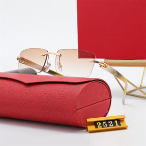Luxury Buffalo Horn Pattern Rimless <b>Sunglasses</b> Men Women Designer Square Wholesale Fashion - Product Image 2