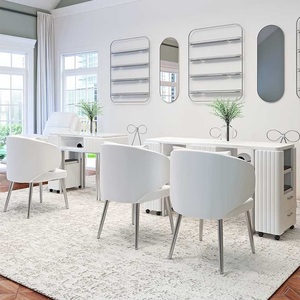 Sillón creativo de moda para salón de belleza, muebles de salón de belleza, sofá de ocio de terciopelo de cuero suave - Product Image 6