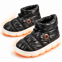 Chaussons chauffants sans fil pour hommes et femmes, batterie amovible, 3 niveaux de chauffage, bottines d'hiver rechargeables, cadeau de Noël, OEM ODM
