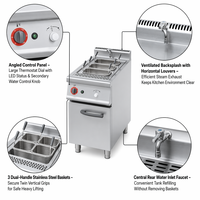 Cuisinière à pâtes au gaz 11KW 55kg pour la restauration et les restaurants, en acier inoxydable, garantie 1 an