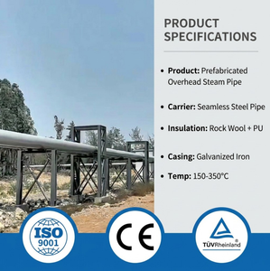 Isolamento Termico Moderno in Acciaio per Tubi di Vapore, Pre-isolato con <span class=keywords><strong>Lana</strong></span> di Roccia e Silicato di Calcio, per Caldaie 150-350 - Product Image 1