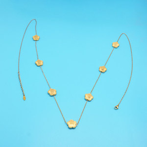 Di alta qualità collana pendente lungo fiore di ciliegio per le donne oro placcato in acciaio inox catena collana signore ragazza gioielli regali - Product Image 5