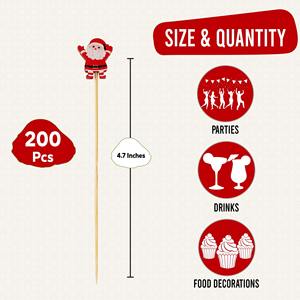 ไม้เสียบเค้ก<span class=keywords><strong>ไม้ไผ่</strong></span>แบบใช้แล้วทิ้ง เกรดอาหาร สำหรับตกแต่งงานแต่งงาน คริสต์มาส <span class=keywords><strong>ราคา</strong></span>ดี - Product Image 5