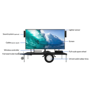 Remolque con Pantalla LED Solar a Todo Color, Impermeable, Cartel LED Móvil con Altavoz, Luz Trasera, Chasis Plegable para Eventos - Product Image 6