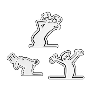 Pins de esmalte de figuras de películas cortas de animación de comedia italiana, diseño de poses dinámicas con caras expresivas, broches, insignias para solapa de abrigo, regalos de joyería - Product Image 1