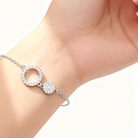 KAAN JEWELRY Simple Silber Circular Geometric Damen armband eingelegt mit weißem Zirkon Exquisite Armband