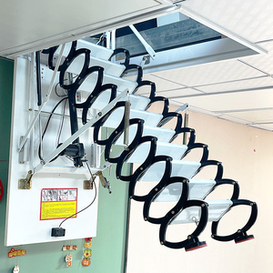 Escalera telescópica plegable para el hogar, escalera de ahorro de espacio de casa pequeña de acero de aleación de lujo, <span class=keywords><strong>escaleras</strong></span> para ático, Loft, apartamentos con CE - Product Image 6