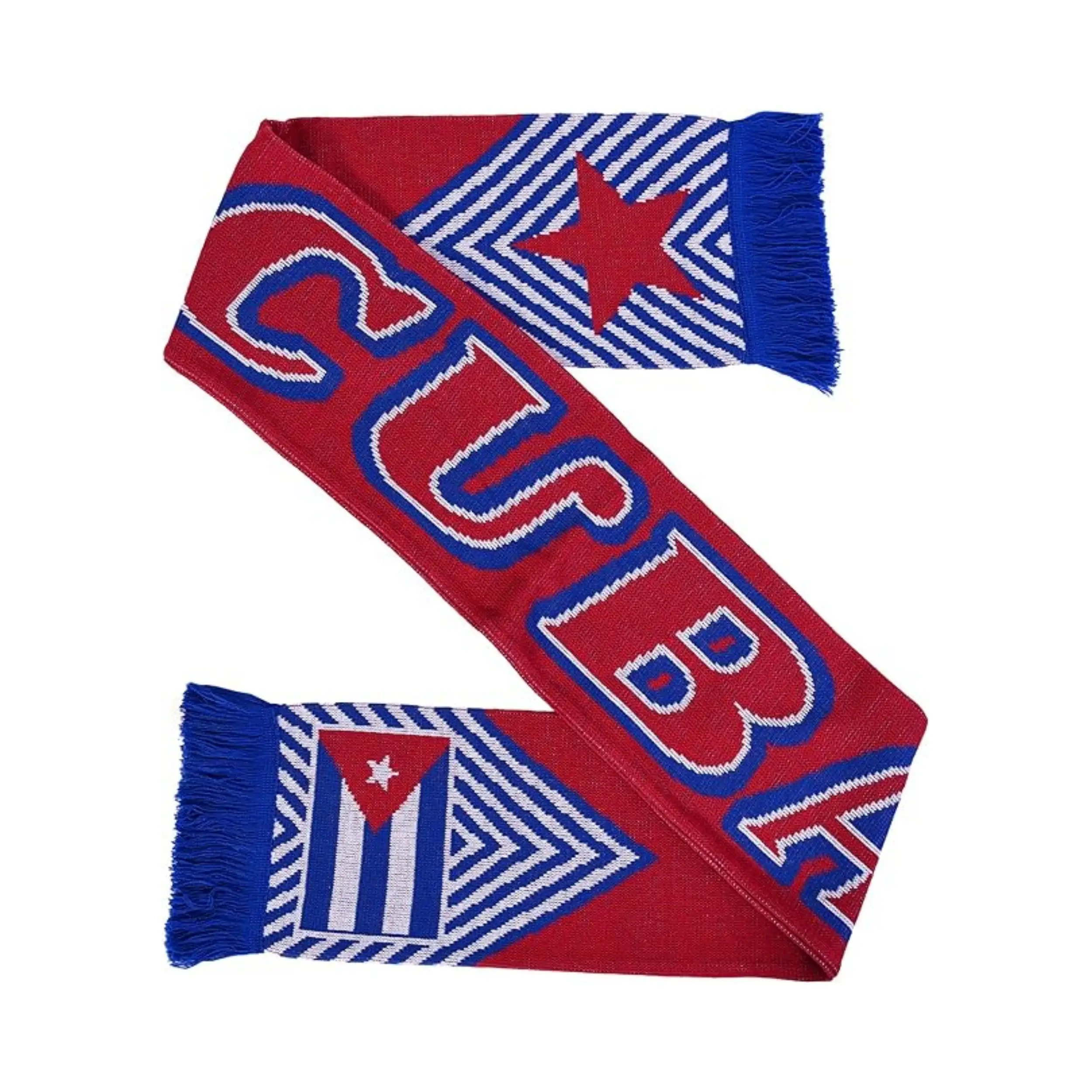 La Mejor Bandera Nacional De Cuba personalizada de alta calidad, venta al por mayor, bufanda de fútbol tejida de alta calidad para fanáticos de los deportes