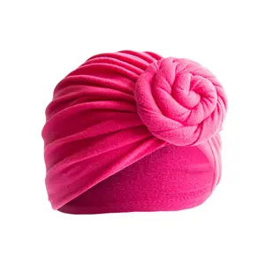 Gloway – bandeau élastique pour femmes, personnalisé, rouge, Rose, pré-attaché, fleur, nœud, Bonnet, Turban, chapeau, Turban africain pour dames