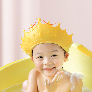 Purorigin <span class=keywords><strong>Bonnet</strong></span> <span class=keywords><strong>de</strong></span> <span class=keywords><strong>bain</strong></span> réglable en TPE <span class=keywords><strong>pour</strong></span> bébé avec motif <span class=keywords><strong>de</strong></span> dessin animé mignon en forme <span class=keywords><strong>de</strong></span> couronne <span class=keywords><strong>pour</strong></span> la protection des cheveux des enfants 15x13cm - Product Image 2